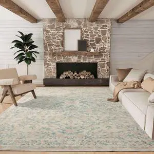 8'x10' Machine-Washable Area Rugs for Living Room, Boho Floral Area Rugs with Non-Slip Backing, Stain Resistant Non-Shed Carpet for Bedroom, Dining Room, Dorm, Office 8'x10' Machine-Washable Area Rugs for Living Room, Boho Floral Area Rugs with Non-Slip Backing, Stain Resistant Non-Shed Carpet for Bedroom, Dining Room, Dorm, Office