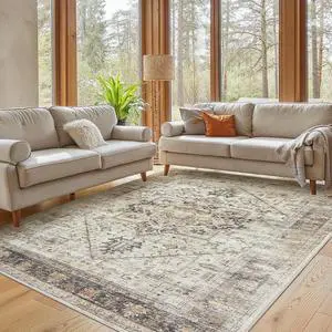 6'x9' Machine-Washable Area Rugs for Living Room, Boho Area Rugs with Non-Slip Backing, Stain Resistant Non-Shed Carpet for Bedroom, Yellow 6'x9' Machine-Washable Area Rugs for Living Room, Boho Area Rugs with Non-Slip Backing, Stain Resistant Non-Shed Carpet for Bedroom, Yellow