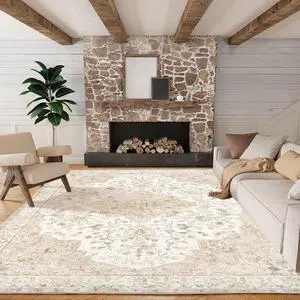 9'x12' Boho Area Rugs for Living Room, Machine Washable Floral Area Rug with Non-Slip Backing, Stain Resistant Non-Shed Carpet for Bedroom, Dining Room, Dorm, Office 9'x12' Boho Area Rugs for Living Room, Machine Washable Floral Area Rug with Non-Slip Backing, Stain Resistant Non-Shed Carpet for Bedroom, Dining Room, Dorm, Office