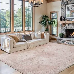 8'x10' Machine-Washable Area Rugs for Living Room, Boho Floral Area Rugs with Non-Slip Backing, Stain Resistant Non-Shed Carpet for Bedroom, Dining Room, Dorm, Office 8'x10' Machine-Washable Area Rugs for Living Room, Boho Floral Area Rugs with Non-Slip Backing, Stain Resistant Non-Shed Carpet for Bedroom, Dining Room, Dorm, Office