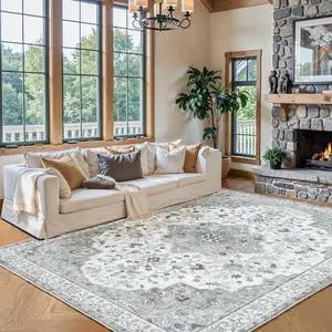 8'x10' Machine-Washable Area Rugs for Living Room, Boho Floral Area Rugs with Non-Slip Backing, Stain Resistant Non-Shed Carpet for Bedroom, Dining Room, Dorm, Office 8'x10' Machine-Washable Area Rugs for Living Room, Boho Floral Area Rugs with Non-Slip Backing, Stain Resistant Non-Shed Carpet for Bedroom, Dining Room, Dorm, Office