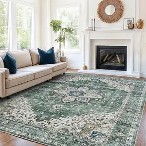 8'x10' Area Rugs for Living Room, Machine Washable Rugs Vintage Area Rug for Bedroom Dining Room Dorm Office with Non-Slip Backing, Stain Resistant Non-Shed Carpet 8'x10' Area Rugs for Living Room, Machine Washable Rugs Vintage Area Rug for Bedroom Dining Room Dorm Office with Non-Slip Backing, Stain Resistant Non-Shed Carpet