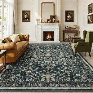 8'x10' Boho Area Rugs for Living Room, Machine Washable Floral Area Rug with Non-Slip Backing, Stain Resistant Non-Shed Carpet for Bedroom, Dining Room, Dorm, Office 8'x10' Boho Area Rugs for Living Room, Machine Washable Floral Area Rug with Non-Slip Backing, Stain Resistant Non-Shed Carpet for Bedroom, Dining Room, Dorm, Office