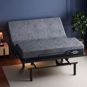 NS1 Massage Adjustable Base with Mattress Set, Split King Adjustable Bed Frame + 14-inch Cooling Gel Memory Foam Mattress, Dual Motor Bed Frame with Wireless Remote, CertiPUR-US Certified NS1 Massage Adjustable Base with Mattress Set, Split King Adjustable Bed Frame + 14-inch Cooling Gel Memory Foam Mattress, Dual Motor Bed Frame with Wireless Remote, CertiPUR-US Certified