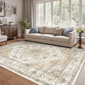 8'x10' Area Rugs for Living Room, Machine Washable Rugs Vintage Area Rug for Bedroom Dining Room Dorm Office with Non-Slip Backing, Stain Resistant Non-Shed Carpet 8'x10' Area Rugs for Living Room, Machine Washable Rugs Vintage Area Rug for Bedroom Dining Room Dorm Office with Non-Slip Backing, Stain Resistant Non-Shed Carpet
