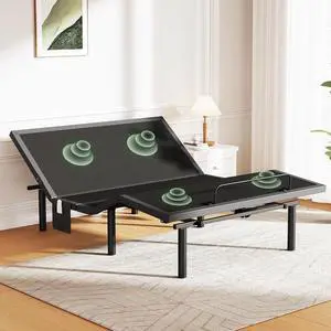 Queen Adjustable Bed Base with Massage, 4 Ports USB A&C Bed Frame with Under-Bed Nightlight, 3 Minutes Fast Assembly, Wireless Control Adjustable Bed with 4 Height Options Queen Adjustable Bed Base with Massage, 4 Ports USB A&C Bed Frame with Under-Bed Nightlight, 3 Minutes Fast Assembly, Wireless Control Adjustable Bed with 4 Height Options