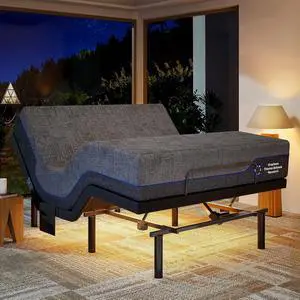 NS0 Adjustable Base with Mattress Set, Queen Adjustable Bed Frame + 10-inch Cooling Gel Memory Foam Mattress, Dual Motor Bed Frame with Wireless Remote, CertiPUR-US Certified NS0 Adjustable Base with Mattress Set, Queen Adjustable Bed Frame + 10-inch Cooling Gel Memory Foam Mattress, Dual Motor Bed Frame with Wireless Remote, CertiPUR-US Certified