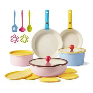 20pcs Ceramic Cookware Set Detachable Handle, Pots and Pans Set Nonstick, Induction Cookware with Removable Handle, RV Dishwasher Oven Safe, PFOA Free 20pcs Ceramic Cookware Set Detachable Handle, Pots and Pans Set Nonstick, Induction Cookware with Removable Handle, RV Dishwasher Oven Safe, PFOA Free