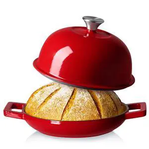 Enameled Cast Iron Bread Dutch Oven, Round Bread Oven Pot with Dome Lid for Homemade Sourdough Bread Baking, Healthy & Non-Toxic, Dual Handles, All Stovetop Compatible, Oven Safe up to 500° F, 5 Quart Enameled Cast Iron Bread Dutch Oven, Round Bread Oven Pot with Dome Lid for Homemade Sourdough Bread Baking, Healthy & Non-Toxic, Dual Handles, All Stovetop Compatible, Oven Safe up to 500° F, 5 Quart