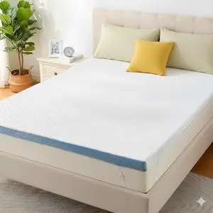 Queen Size Memory Foam Mattress Topper, 3 Inch Cooling Gel Infused Mattress Topper with Soft Cover, CertiPUR-US and Oeko-TEX Certified, Suitable for Sofa, RV, Camping Queen Size Memory Foam Mattress Topper, 3 Inch Cooling Gel Infused Mattress Topper with Soft Cover, CertiPUR-US and Oeko-TEX Certified, Suitable for Sofa, RV, Camping