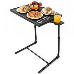 TV Tray - TV Table for Eating, Folding Table Trays with 6 Height & 3 Tilt Angle, TV Tray Table with Cup Holder, Dinner Tray for Eating or Working on Couch, Bed, Living Room, Home & Office TV Tray - TV Table for Eating, Folding Table Trays with 6 Height & 3 Tilt Angle, TV Tray Table with Cup Holder, Dinner Tray for Eating or Working on Couch, Bed, Living Room, Home & Office