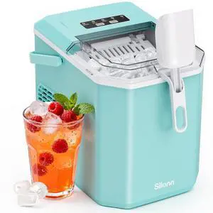 Ice Maker Countertop, Portable Ice Machine with Carry Handle, Self-Cleaning Ice Makers with Basket and Scoop, 9 Cubes in 6 Mins, 26 lbs per Day, Ideal for Home, Kitchen, Camping, RV Ice Maker Countertop, Portable Ice Machine with Carry Handle, Self-Cleaning Ice Makers with Basket and Scoop, 9 Cubes in 6 Mins, 26 lbs per Day, Ideal for Home, Kitchen, Camping, RV