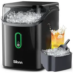 Nugget Ice Maker Countertop, Pebble Ice Makers with Crushed Soft Chewable Ice, 33lbs Per Day with Scoop, Pellet Portable Ice Machines with Auto-Cleaning for Home, Kitchen, Office, Black Nugget Ice Maker Countertop, Pebble Ice Makers with Crushed Soft Chewable Ice, 33lbs Per Day with Scoop, Pellet Portable Ice Machines with Auto-Cleaning for Home, Kitchen, Office, Black