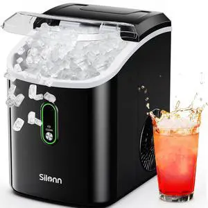 Nugget Ice Maker Countertop, Pellet Ice Machine with Self-Cleaning Function, Sonic Ice Maker Produces 36lbs of Chewable Ice in 24 Hours, Ideal for Home Kitchen and Office (Black) Nugget Ice Maker Countertop, Pellet Ice Machine with Self-Cleaning Function, Sonic Ice Maker Produces 36lbs of Chewable Ice in 24 Hours, Ideal for Home Kitchen and Office (Black)