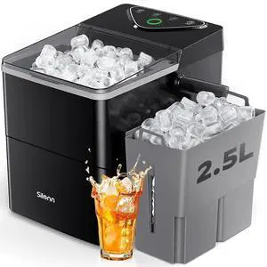Countertop Ice Maker with 2.5L Expandable Ice Basket, 26.5lbs/24H, 9 Cubes in 6 Mins, 2 Ice Sizes, Self-Cleaning & LED Touch Control for Home Kitchen Office Countertop Ice Maker with 2.5L Expandable Ice Basket, 26.5lbs/24H, 9 Cubes in 6 Mins, 2 Ice Sizes, Self-Cleaning & LED Touch Control for Home Kitchen Office
