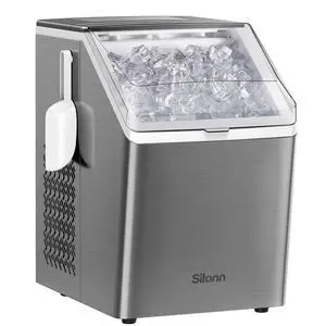 Ice Makers Countertop, 44lbs Per Day, 2 Ways to Add Water, Auto Self-Cleaning, Stainless Steel Ice Machine for Home Office Bar Party Ice Makers Countertop, 44lbs Per Day, 2 Ways to Add Water, Auto Self-Cleaning, Stainless Steel Ice Machine for Home Office Bar Party
