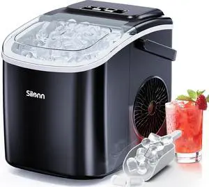 Ice Makers Countertop, Portable Ice Maker with Self-Cleaning 9 Cubes Ready in 6 Mins 26Lbs/24H 2 Sizes of Bullet Ice, Ice Machine for Home Kitchen and Office Ice Makers Countertop, Portable Ice Maker with Self-Cleaning 9 Cubes Ready in 6 Mins 26Lbs/24H 2 Sizes of Bullet Ice, Ice Machine for Home Kitchen and Office