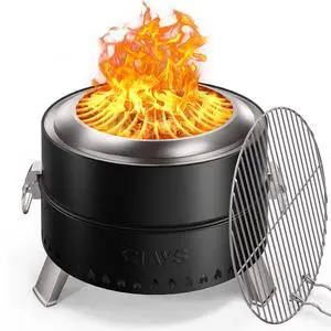 Smokeless Firepit, 19 Inch Fire Pit for Camping with Patented Technology, Portable Fire Pit for Outside with Steel Grill Rack, Fire Poker, and Bag, Easy Setup and Storage, Wood Burning (Black) Smokeless Firepit, 19 Inch Fire Pit for Camping with Patented Technology, Portable Fire Pit for Outside with Steel Grill Rack, Fire Poker, and Bag, Easy Setup and Storage, Wood Burning (Black)