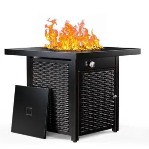 28" Outdoor Propane Fire Pit Table with Lid, 60,000 BTU Gas Fire Pit for Patio Garden Party 28" Outdoor Propane Fire Pit Table with Lid, 60,000 BTU Gas Fire Pit for Patio Garden Party