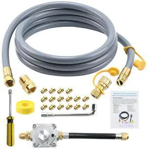 Propane to Natural Gas Conversion Kit for Grill Compatible with weber genesis, genesis II, spirit and spirit II etc,10FT 1/2" Natural Gas Conversion Kit with Regulator for weber Grills Propane to Natural Gas Conversion Kit for Grill Compatible with weber genesis, genesis II, spirit and spirit II etc,10FT 1/2" Natural Gas Conversion Kit with Regulator for weber Grills