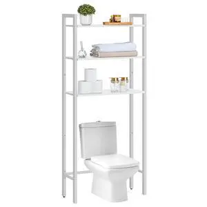 Over The Toilet Storage, 3-Tier Bathroom Organizer Shelf Over Toilet, Freestanding Bathroom Storage Shelves, Space Saver, Easy to Assemble for Room, White WT41TS01 Over The Toilet Storage, 3-Tier Bathroom Organizer Shelf Over Toilet, Freestanding Bathroom Storage Shelves, Space Saver, Easy to Assemble for Room, White WT41TS01