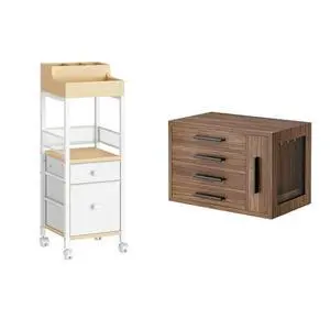 Jewelry Box for Women, Floor Makeup Storage with Fabric Drawers, Mobile Vanity Organizer, 4-Layer Jewelry Organizer Box, for Skincare, Brush, Hair Tool, Perfume BH09JB04-WN19TC04 Jewelry Box for Women, Floor Makeup Storage with Fabric Drawers, Mobile Vanity Organizer, 4-Layer Jewelry Organizer Box, for Skincare, Brush, Hair Tool, Perfume BH09JB04-WN19TC04
