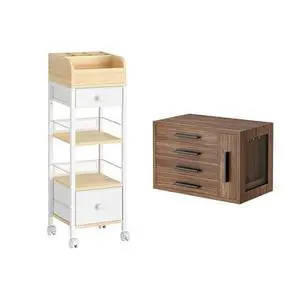 Jewelry Box for Women and Mobile Makeup Storage with Swivel Casters and Leveling Feet Bundles, 4-Layer Jewelry Organizer Box, Cosmetics Display Holder, for Earrings, Necklaces, Rings BH09JB04-W Jewelry Box for Women and Mobile Makeup Storage with Swivel Casters and Leveling Feet Bundles, 4-Layer Jewelry Organizer Box, Cosmetics Display Holder, for Earrings, Necklaces, Rings BH09JB04-W