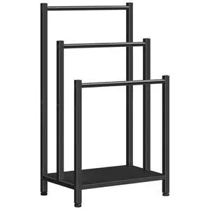 Free Standing Towel Rack, 3 Tier Blanket Rack, Blanket Holder for Bathroom, 16.9" L x 11" W x 31.9" H, Industrial Metal Drying and Display Rack with Shelf, Black BB03LB01 Free Standing Towel Rack, 3 Tier Blanket Rack, Blanket Holder for Bathroom, 16.9" L x 11" W x 31.9" H, Industrial Metal Drying and Display Rack with Shelf, Black BB03LB01