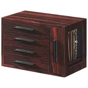 Jewelry Box for Women, Wooden Jewelry Organizer with Transparent Window, 4-Layer Jewelry Organizer Box, Jewelry Holder Organizer for Earrings, Necklaces, Rings, Dark Walnut and Black BRT09JB04 Jewelry Box for Women, Wooden Jewelry Organizer with Transparent Window, 4-Layer Jewelry Organizer Box, Jewelry Holder Organizer for Earrings, Necklaces, Rings, Dark Walnut and Black BRT09JB04