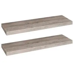 Floating Shelves for Wall, Wall Mounted Shelf Set of 2, 31.5" Hanging Shelf with Invisible Brackets, for Wall Decor Storage in Bathroom Bedroom Kitchen Living Room Office, Greige BG80BJP201 Floating Shelves for Wall, Wall Mounted Shelf Set of 2, 31.5" Hanging Shelf with Invisible Brackets, for Wall Decor Storage in Bathroom Bedroom Kitchen Living Room Office, Greige BG80BJP201