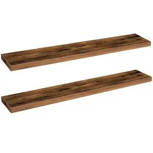 Floating Shelves for Wall, Wall Mounted Shelf Set of 2, 47.2" Hanging Shelf with Invisible Brackets, for Wall Storage in Bathroom Bedroom Kitchen Living Room Office, Rustic Brown BF120BJP201 Floating Shelves for Wall, Wall Mounted Shelf Set of 2, 47.2" Hanging Shelf with Invisible Brackets, for Wall Storage in Bathroom Bedroom Kitchen Living Room Office, Rustic Brown BF120BJP201