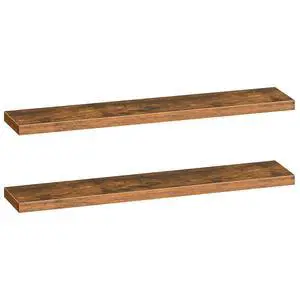 Floating Shelves for Wall, Wall Mounted Shelf Set of 2, 55" Hanging Shelf with Invisible Brackets, for Wall Storage in Bathroom Bedroom Kitchen Living Room Office, Rustic Brown BF140BJP201 Floating Shelves for Wall, Wall Mounted Shelf Set of 2, 55" Hanging Shelf with Invisible Brackets, for Wall Storage in Bathroom Bedroom Kitchen Living Room Office, Rustic Brown BF140BJP201