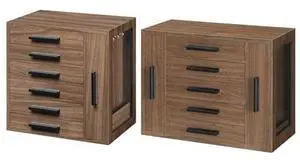 Jewelry Box for Women and 5-Tier Jewelry Box Bundle, Jewelry Case with Side Transparent Window, Jewelry Storage Box with 2 Vertical Drawers, BH12JB04-BH19JB04 Jewelry Box for Women and 5-Tier Jewelry Box Bundle, Jewelry Case with Side Transparent Window, Jewelry Storage Box with 2 Vertical Drawers, BH12JB04-BH19JB04