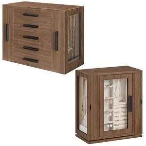 5-Tier Jewelry Box, Wooden Jewelry Organizer with Transparent Windows and 360° Rotating Jewelry Box, Wooden Jewelry Organizer Bundle, BH19JB04-BH30JB04 5-Tier Jewelry Box, Wooden Jewelry Organizer with Transparent Windows and 360° Rotating Jewelry Box, Wooden Jewelry Organizer Bundle, BH19JB04-BH30JB04