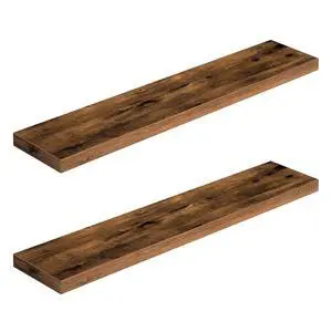 Floating Shelves for Wall, Wall Mounted Shelf Set of 2, 39.4" Hanging Shelf with Invisible Brackets, for Wall in Bathroom, Bedroom, Toilet, Kitchen, Living Room, Rustic Brown BF100BJP201G2 Floating Shelves for Wall, Wall Mounted Shelf Set of 2, 39.4" Hanging Shelf with Invisible Brackets, for Wall in Bathroom, Bedroom, Toilet, Kitchen, Living Room, Rustic Brown BF100BJP201G2