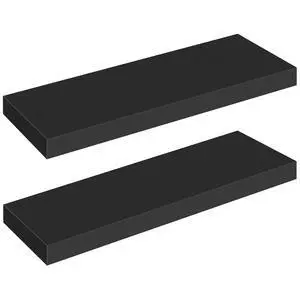 Floating Shelves for Wall, Wall Mounted Shelf Set of 2, 23.6" Hanging Shelf with Invisible Brackets, for Wall Decor Storage in Bathroom Bedroom Kitchen Living Room Office, Black BK60BJ01 Floating Shelves for Wall, Wall Mounted Shelf Set of 2, 23.6" Hanging Shelf with Invisible Brackets, for Wall Decor Storage in Bathroom Bedroom Kitchen Living Room Office, Black BK60BJ01