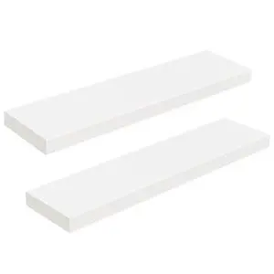 Floating Shelves for Wall, Wall Mounted Shelf Set of 2, 31.5" Hanging Shelf with Invisible Brackets, for Wall Decor Storage in Bathroom Bedroom Kitchen Living Room Office, White WT80BJP201 Floating Shelves for Wall, Wall Mounted Shelf Set of 2, 31.5" Hanging Shelf with Invisible Brackets, for Wall Decor Storage in Bathroom Bedroom Kitchen Living Room Office, White WT80BJP201