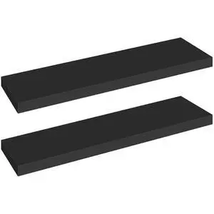 Floating Shelves for Wall, Wall Mounted Shelf Set of 2, 31.5" Hanging Shelf with Invisible Brackets, for Wall Decor Storage in Bathroom Bedroom Kitchen Living Room Office, Black BK80BJP201 Floating Shelves for Wall, Wall Mounted Shelf Set of 2, 31.5" Hanging Shelf with Invisible Brackets, for Wall Decor Storage in Bathroom Bedroom Kitchen Living Room Office, Black BK80BJP201