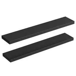 Floating Shelves for Wall, Wall Mounted Shelf Set of 2, 47.2" Hanging Shelf with Invisible Brackets, for Wall Decor Storage in Bathroom Bedroom Kitchen Living Room Office, Black BK120BJP201 Floating Shelves for Wall, Wall Mounted Shelf Set of 2, 47.2" Hanging Shelf with Invisible Brackets, for Wall Decor Storage in Bathroom Bedroom Kitchen Living Room Office, Black BK120BJP201