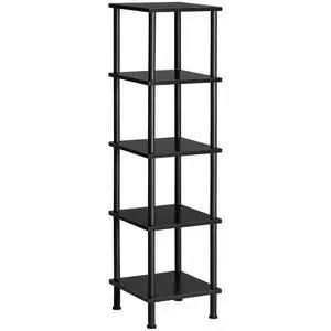 5-Tier Corner Shelf Stand, Corner Square Rack Display Shelf, Tall Storage Rack Plant Stand, Corner Bookcase for Small Spaces, Living Room, Home Office, Kitchen, Black BK50CJ01 5-Tier Corner Shelf Stand, Corner Square Rack Display Shelf, Tall Storage Rack Plant Stand, Corner Bookcase for Small Spaces, Living Room, Home Office, Kitchen, Black BK50CJ01