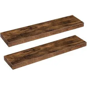 Floating Shelves for Wall, Wall Mounted Shelf Set of 2, 31.5" Hanging Shelf with Invisible Brackets, for Wall Storage in Bathroom Bedroom Kitchen Living Room Office, Rustic Brown BF80BJP201 Floating Shelves for Wall, Wall Mounted Shelf Set of 2, 31.5" Hanging Shelf with Invisible Brackets, for Wall Storage in Bathroom Bedroom Kitchen Living Room Office, Rustic Brown BF80BJP201