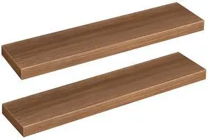 31.5" Floating Shelves for Wall, Set of 2 Wall Mounted Shelf | Hanging Shelf with Invisible Brackets, for Wall Decor Storage in Bathroom Bedroom Kitchen Living Room Office, Walnut 31.5" Floating Shelves for Wall, Set of 2 Wall Mounted Shelf | Hanging Shelf with Invisible Brackets, for Wall Decor Storage in Bathroom Bedroom Kitchen Living Room Office, Walnut