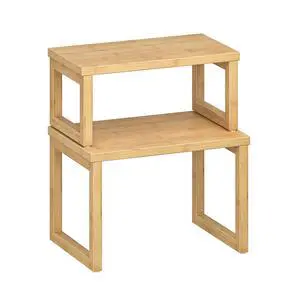 Cabinet Organizer Shelf, Set of 2 Kitchen Counter Shelves, Expandable Kitchen Storage, Stackable Bamboo Spice Rack, for Kitchen, Countertop, Office Desk, Living Room, Natural YL20TL01 Cabinet Organizer Shelf, Set of 2 Kitchen Counter Shelves, Expandable Kitchen Storage, Stackable Bamboo Spice Rack, for Kitchen, Countertop, Office Desk, Living Room, Natural YL20TL01
