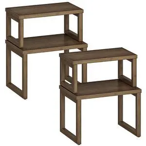 Cabinet Organizer Shelf, Set of 4 Kitchen Counter Shelves, Expandable Kitchen Storage, Stackable Bamboo Spice Rack, for Kitchen, Countertop, Office Desk, Living Room, Mocha MA20TLP201 Cabinet Organizer Shelf, Set of 4 Kitchen Counter Shelves, Expandable Kitchen Storage, Stackable Bamboo Spice Rack, for Kitchen, Countertop, Office Desk, Living Room, Mocha MA20TLP201
