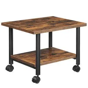 Printer Stand, 2-Tier Industrial Under Desk Printer Cart with Shelf, Mobile Heavy Duty Storage Rack on Wheels for Home, Office, Rustic Brown and Black BF02PS01G1 Printer Stand, 2-Tier Industrial Under Desk Printer Cart with Shelf, Mobile Heavy Duty Storage Rack on Wheels for Home, Office, Rustic Brown and Black BF02PS01G1
