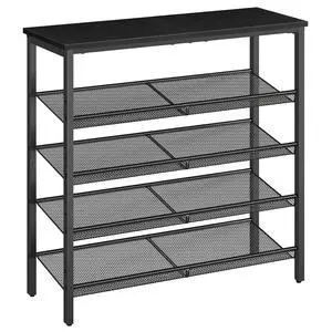 Shoe Rack for Entryway, 5-Tier Shoe Organizer with Adjustable Mesh Shelves, 12-16 Pairs of Shoes, Spacious Floor Mount, Metal, Industrial, Shoe Shelf for Closet, Black BB12XJ01 Shoe Rack for Entryway, 5-Tier Shoe Organizer with Adjustable Mesh Shelves, 12-16 Pairs of Shoes, Spacious Floor Mount, Metal, Industrial, Shoe Shelf for Closet, Black BB12XJ01