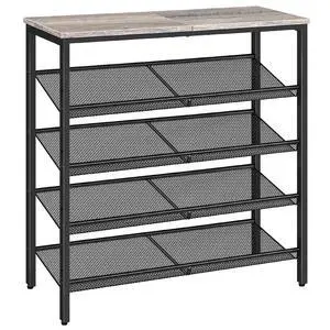 Shoe Rack for Entryway, 5-Tier Shoe Organizer with Adjustable Mesh Shelves, 16-20 Pairs of Shoes, Spacious Floor Mount, Metal, Industrial, Shoe Shelf for Closet, Greige BG12XJ01 Shoe Rack for Entryway, 5-Tier Shoe Organizer with Adjustable Mesh Shelves, 16-20 Pairs of Shoes, Spacious Floor Mount, Metal, Industrial, Shoe Shelf for Closet, Greige BG12XJ01