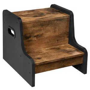 Step Stool for Kids, Two Step Toddler's Stool, Kids Potty Training Stool with Handles, Non-Slip Pads for Safety, Easy to Move, for Sink, Bathroom, Bedroom, Rustic Brown BF01JD01G3 Step Stool for Kids, Two Step Toddler's Stool, Kids Potty Training Stool with Handles, Non-Slip Pads for Safety, Easy to Move, for Sink, Bathroom, Bedroom, Rustic Brown BF01JD01G3