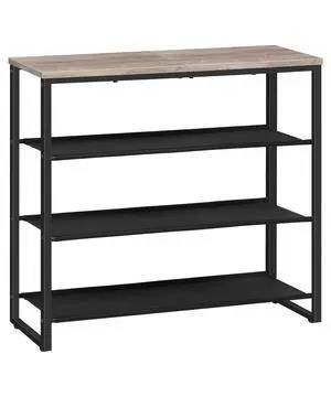 Shoe Rack, 4 Tier Shoe Storage Organizer with 3 Oxford Fabric Shelves and Top Panel, Holds 12-16 Pairs of Shoes for Entryway and Closet, Industrial, Greige BG47XJ01G1 Shoe Rack, 4 Tier Shoe Storage Organizer with 3 Oxford Fabric Shelves and Top Panel, Holds 12-16 Pairs of Shoes for Entryway and Closet, Industrial, Greige BG47XJ01G1