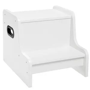 Step Stool for Kids, Two Step Toddler's Stool, Kids Potty Training Stool with Handles, Non-Slip Pads for Safety, Easy to Move, for Sink, Bathroom, Bedroom, White WT01JD01G3 Step Stool for Kids, Two Step Toddler's Stool, Kids Potty Training Stool with Handles, Non-Slip Pads for Safety, Easy to Move, for Sink, Bathroom, Bedroom, White WT01JD01G3